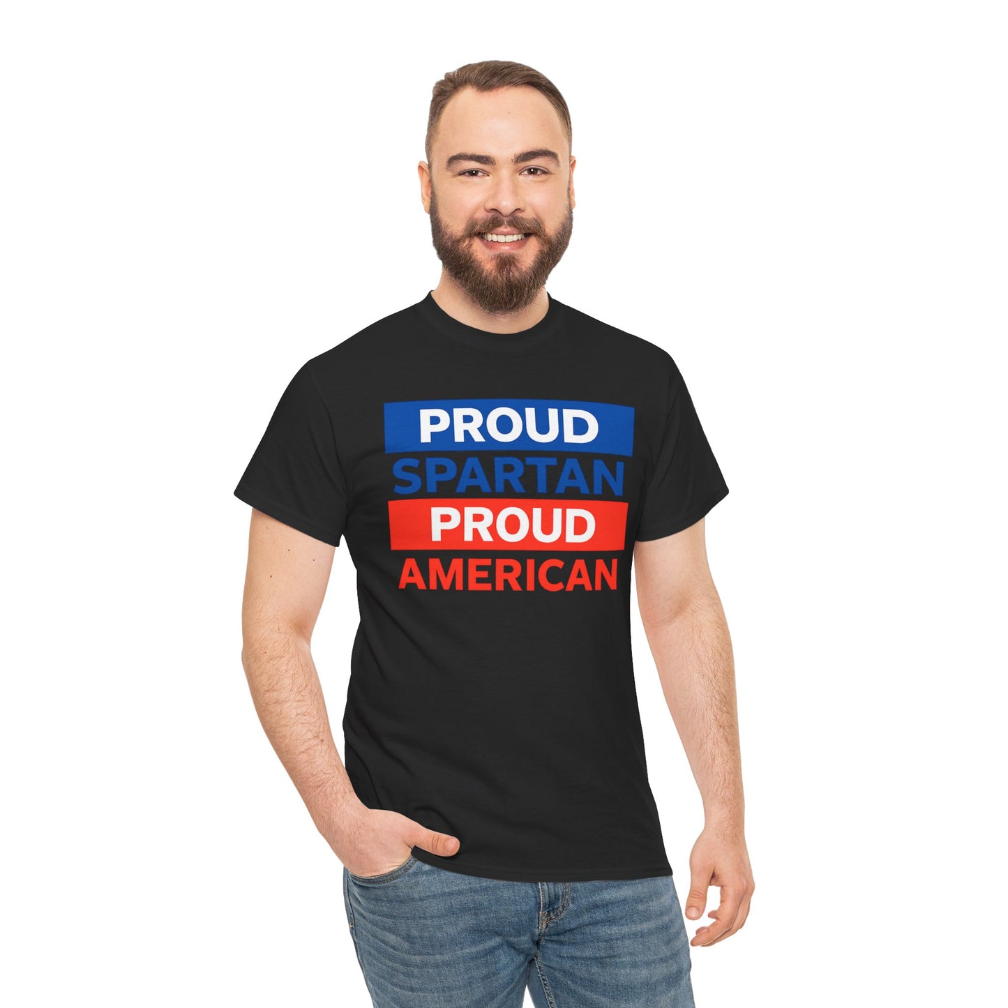 Proud Spartan Proud American Gildan Tee