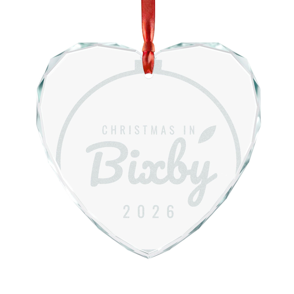Christmas in Bixby Engraved Crystal Ornament