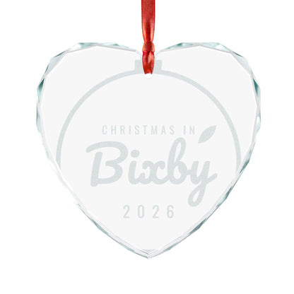 Christmas in Bixby Engraved Crystal Ornament