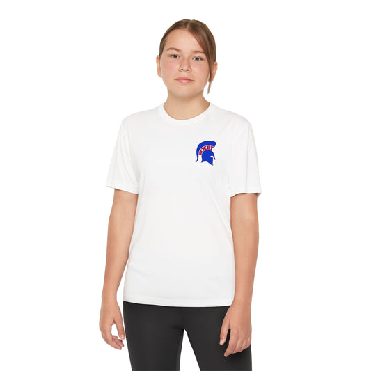 Spartan Blue Logo Youth Sport-Tek Tee