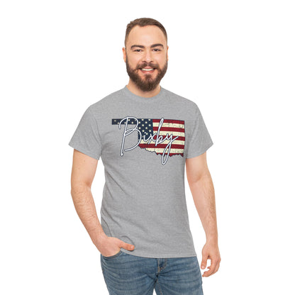 Oklahoma Flag Bixby Script Gildan Tee