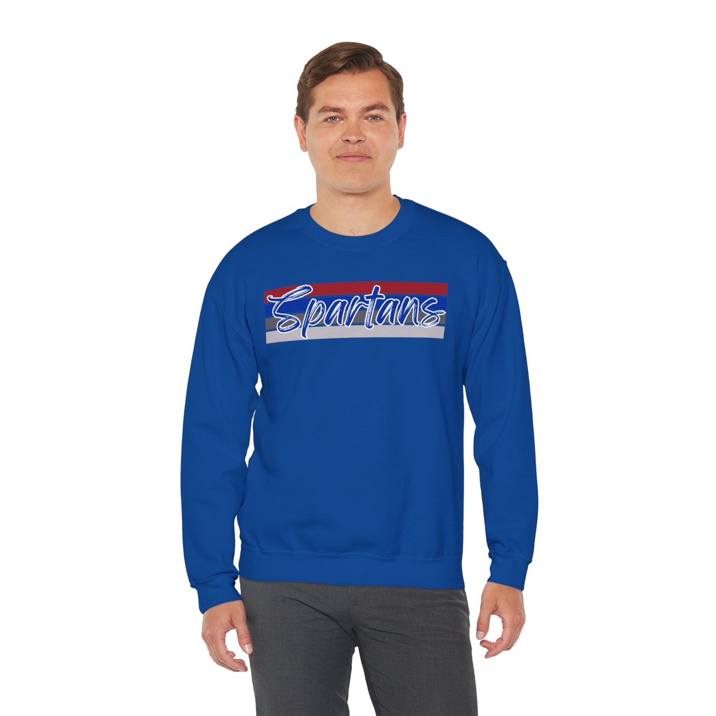 Spartans Cursive Print Crewneck Gildan Sweatshirt
