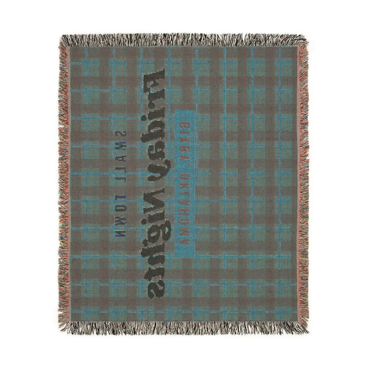 Small Town Friday Nights Plaid Woven Throw Blanket