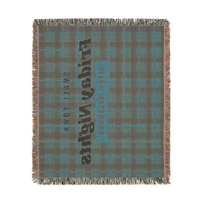 Small Town Friday Nights Plaid Woven Throw Blanket