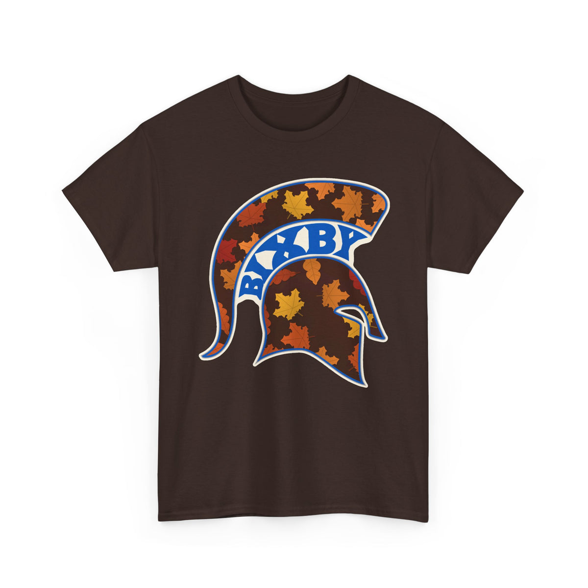 Bixby Spartans Fall Leaves Helmet Tee – Autumn Game Day Shirt