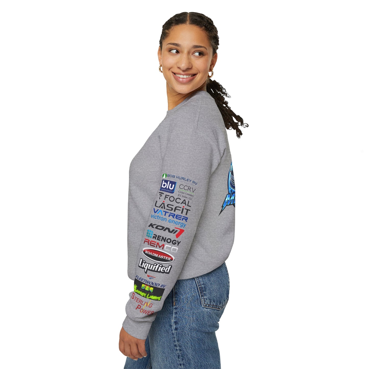 Megawatt EV RV Crewneck Sweatshirt — Electric Motorhome Graphic
