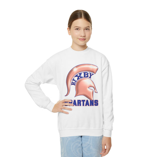 Bixby Spartan Metallic Rose Gold Youth Gildan Sweatshirt
