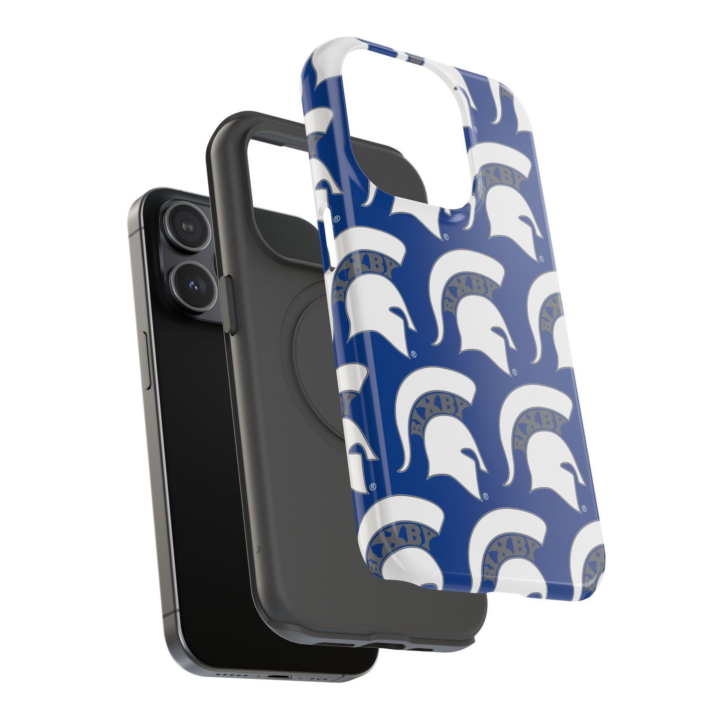 Bixby Spartan White Logo Impact Resistant iPhone Case