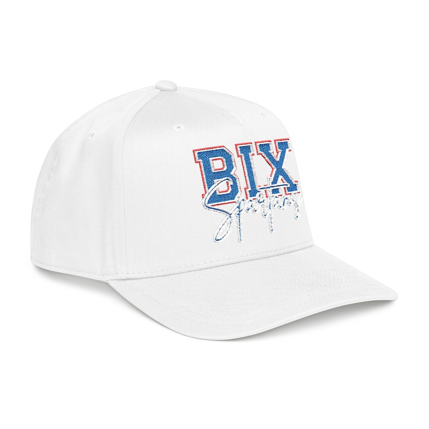 Embroidered BIX Script Baseball Cap — Retro Distressed Patch Hat
