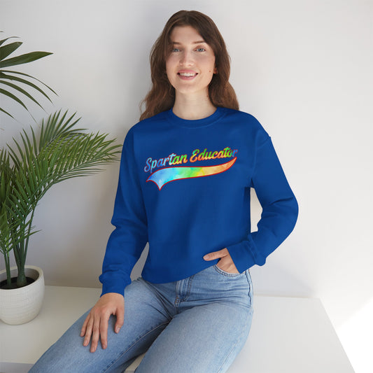 Spartan Educator Tie-Dye Design Gildan Sweatshirt