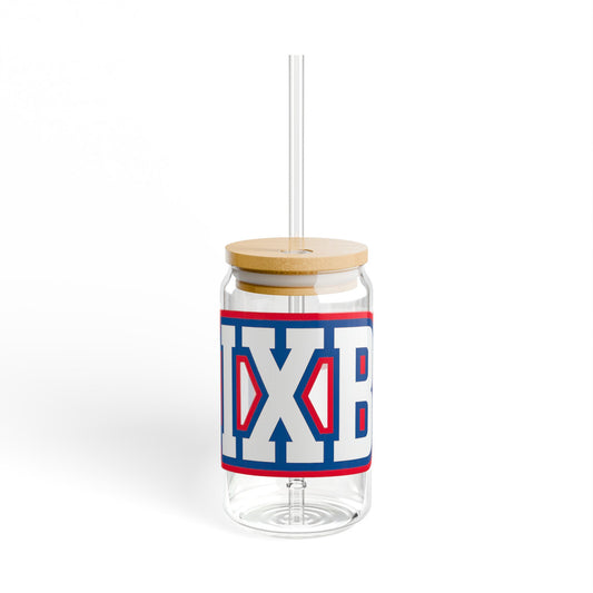 Bixby Athletic Letter Sipper Glass, 16oz