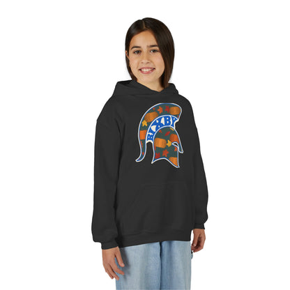 Bixby Spartans Pumpkin Patch Helmet Youth Hoodie – Kids Fall Game Day Hoodie