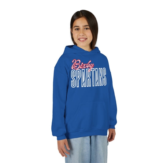 Bixby Spartans Cursive Gildan Hoodie