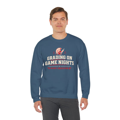 Bixby Spartans Grading On Game Nights - Funny Teacher Game Night Gift Sweatshirt