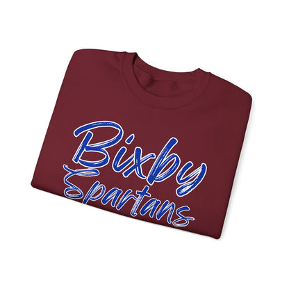 Bixby Spartans Cursive Print Gildan Sweatshirt