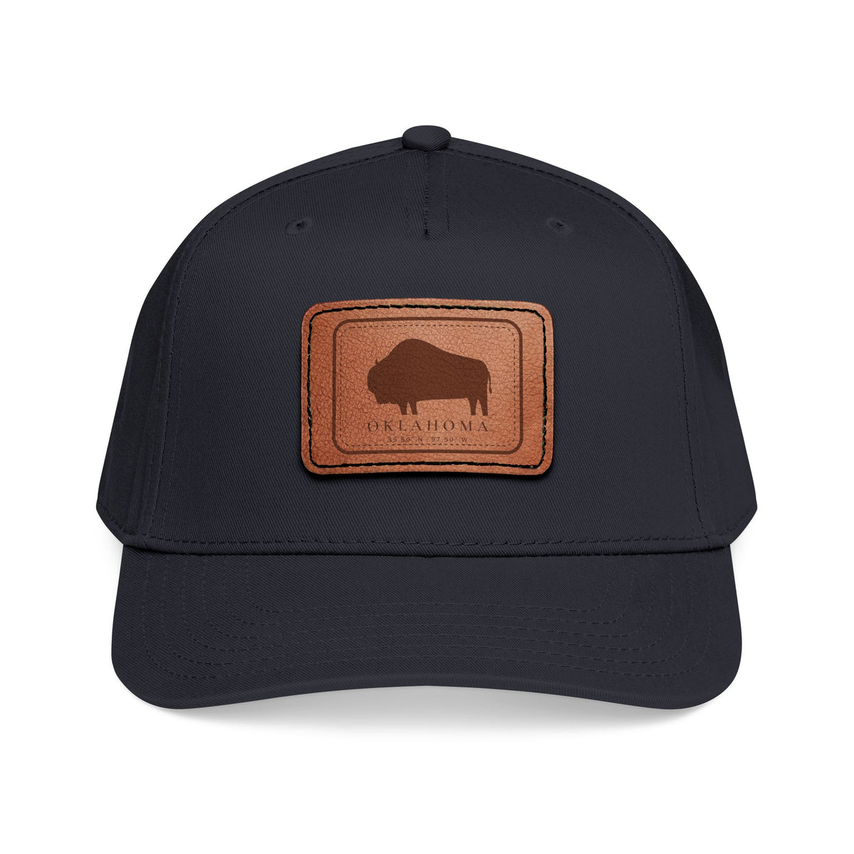 Bison Oklahoma Leather Patch Cap