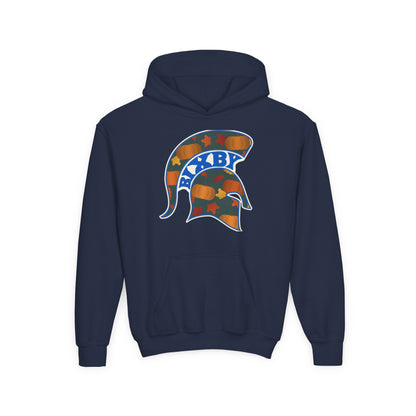 Bixby Spartans Pumpkin Patch Helmet Youth Hoodie – Kids Fall Game Day Hoodie