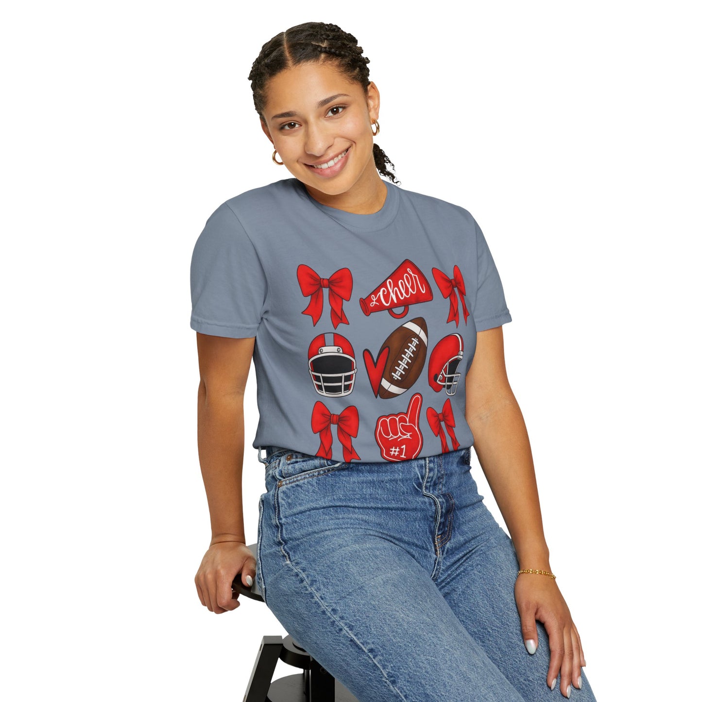Cheer and Football Comfort Colors Tee