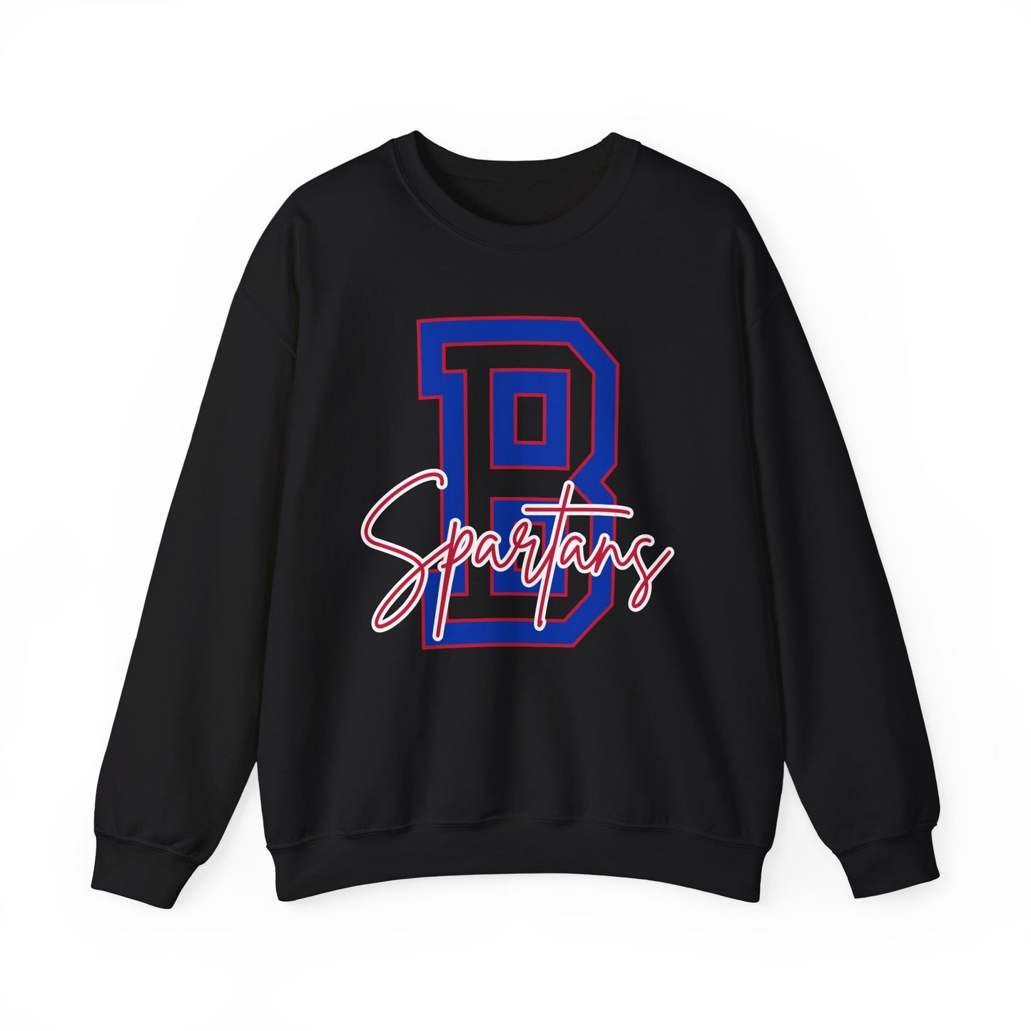 Bixby Spartans Single Letter and Cursive Print Gildan Sweatshirt