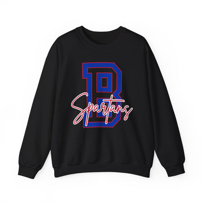 Bixby Spartans Single Letter and Cursive Print Gildan Sweatshirt