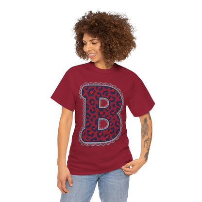 Leopard Print "B" Gildan Tee