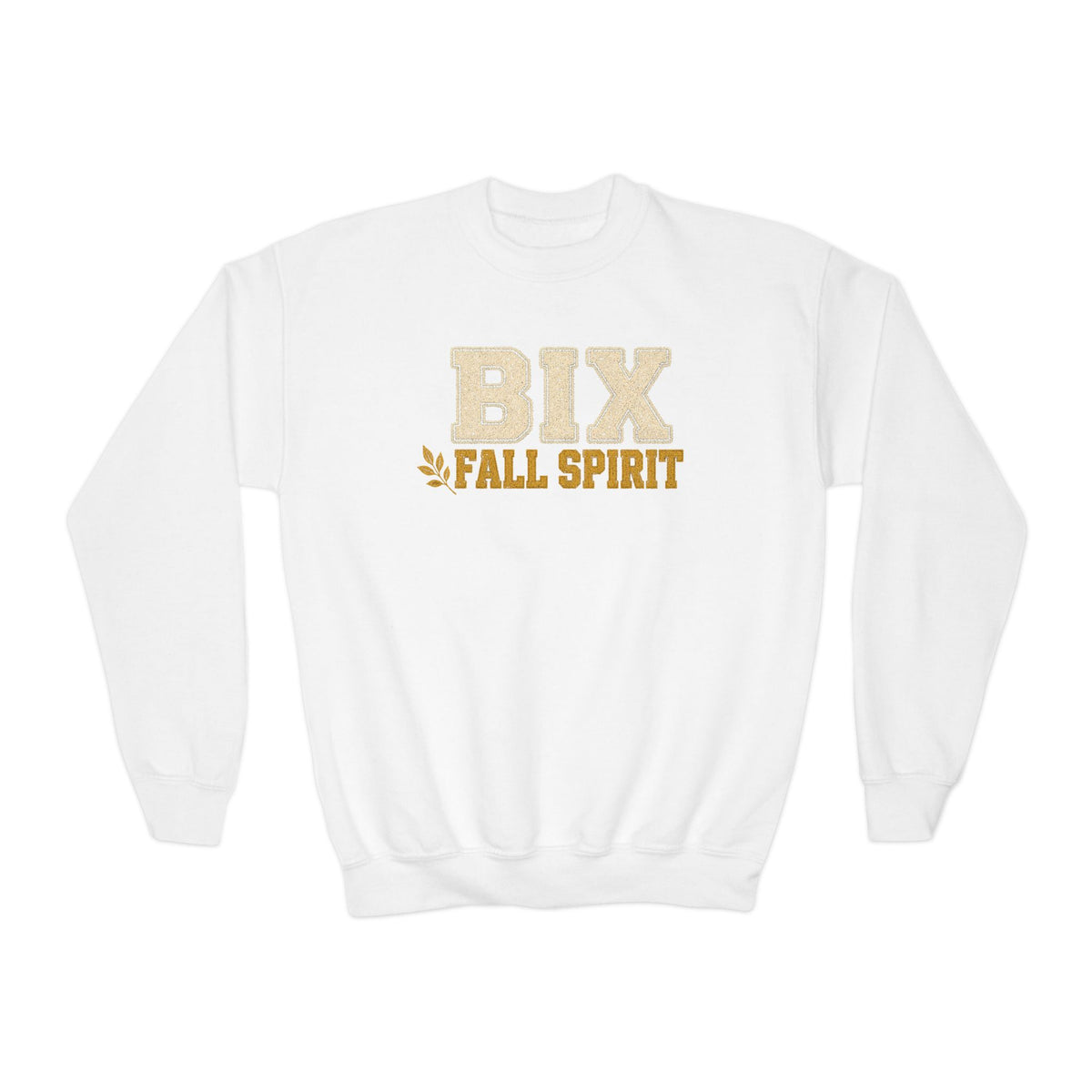 Bixby Spartans Youth Bix Fall Spirit Golden Lettering Sweatshirt