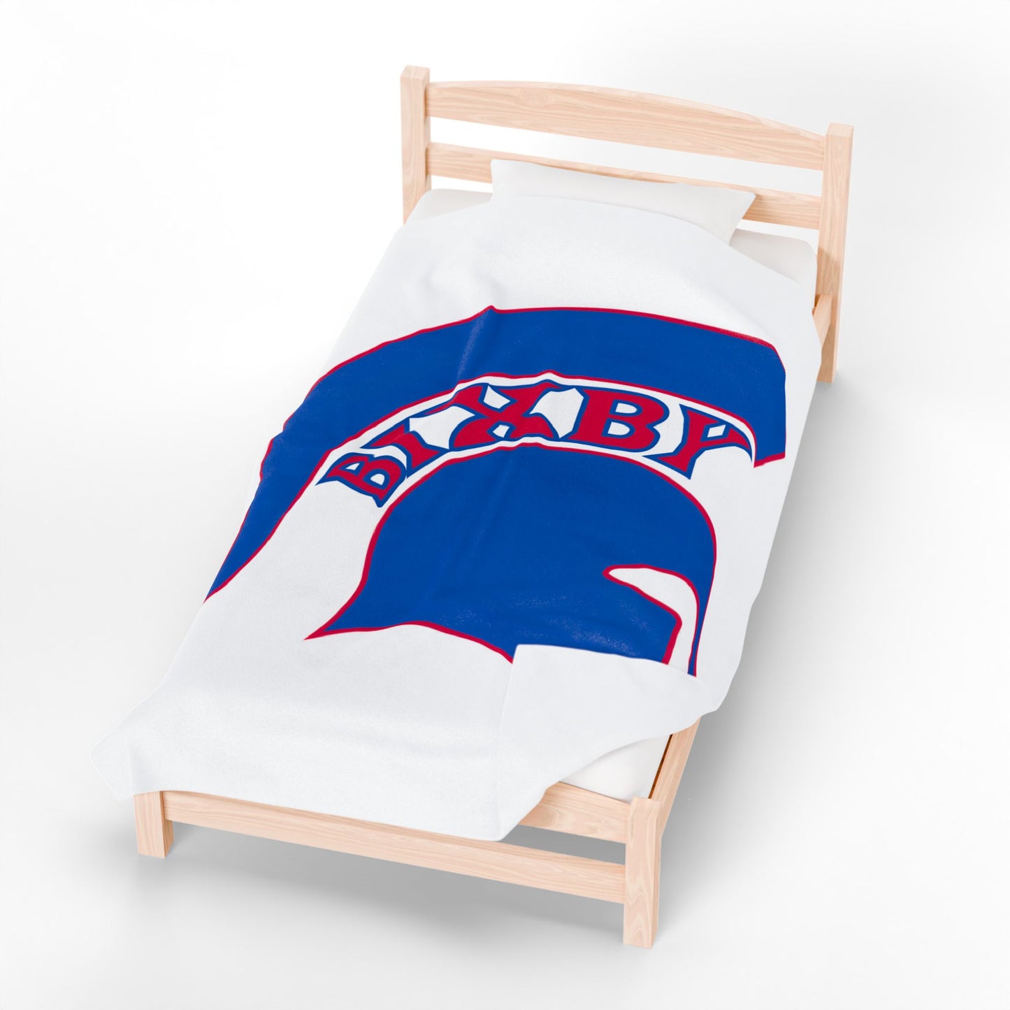 Spartan Blue Logo Velveteen Plush Blanket