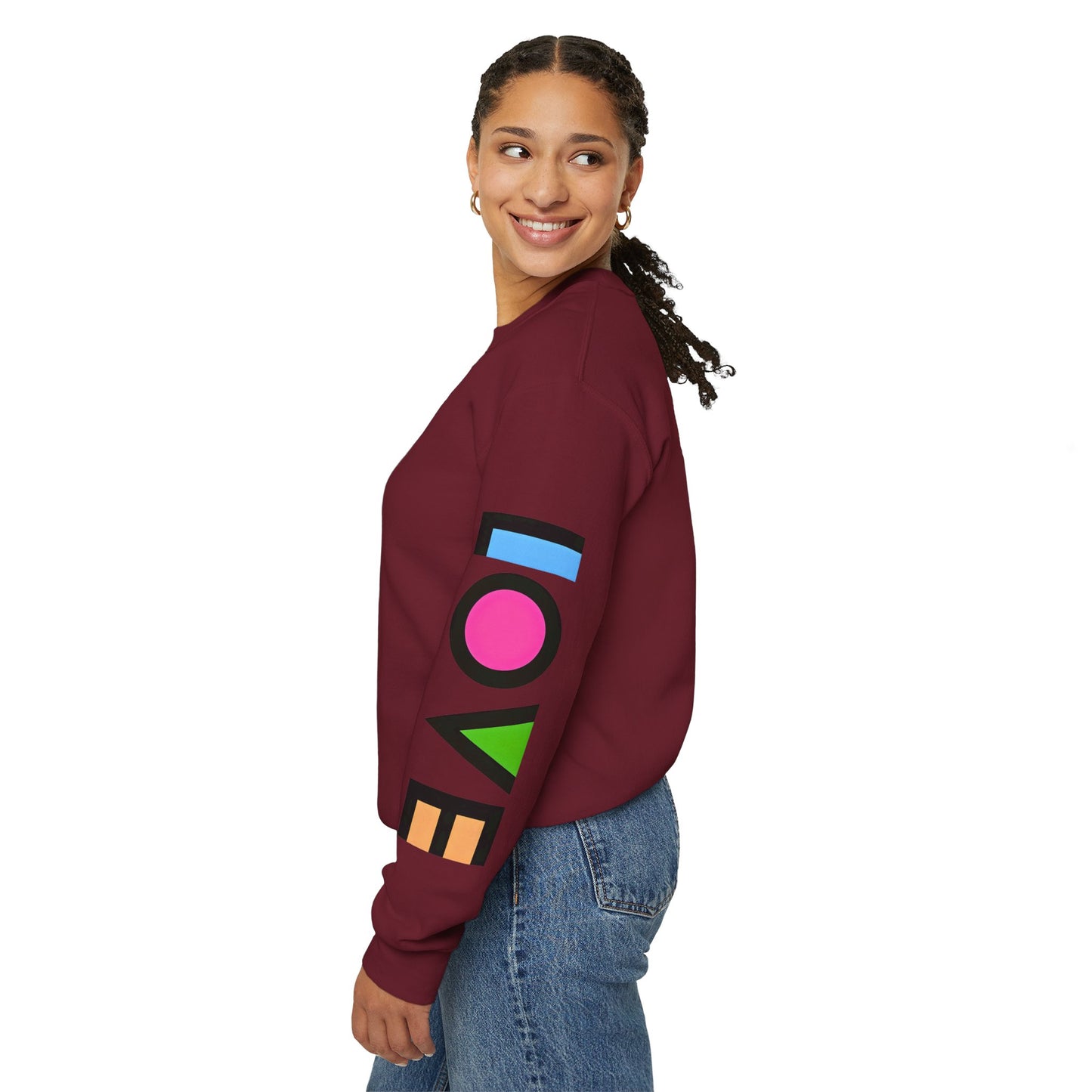 Bold Colorblock LOVE Valentine's Sleeve Graphic