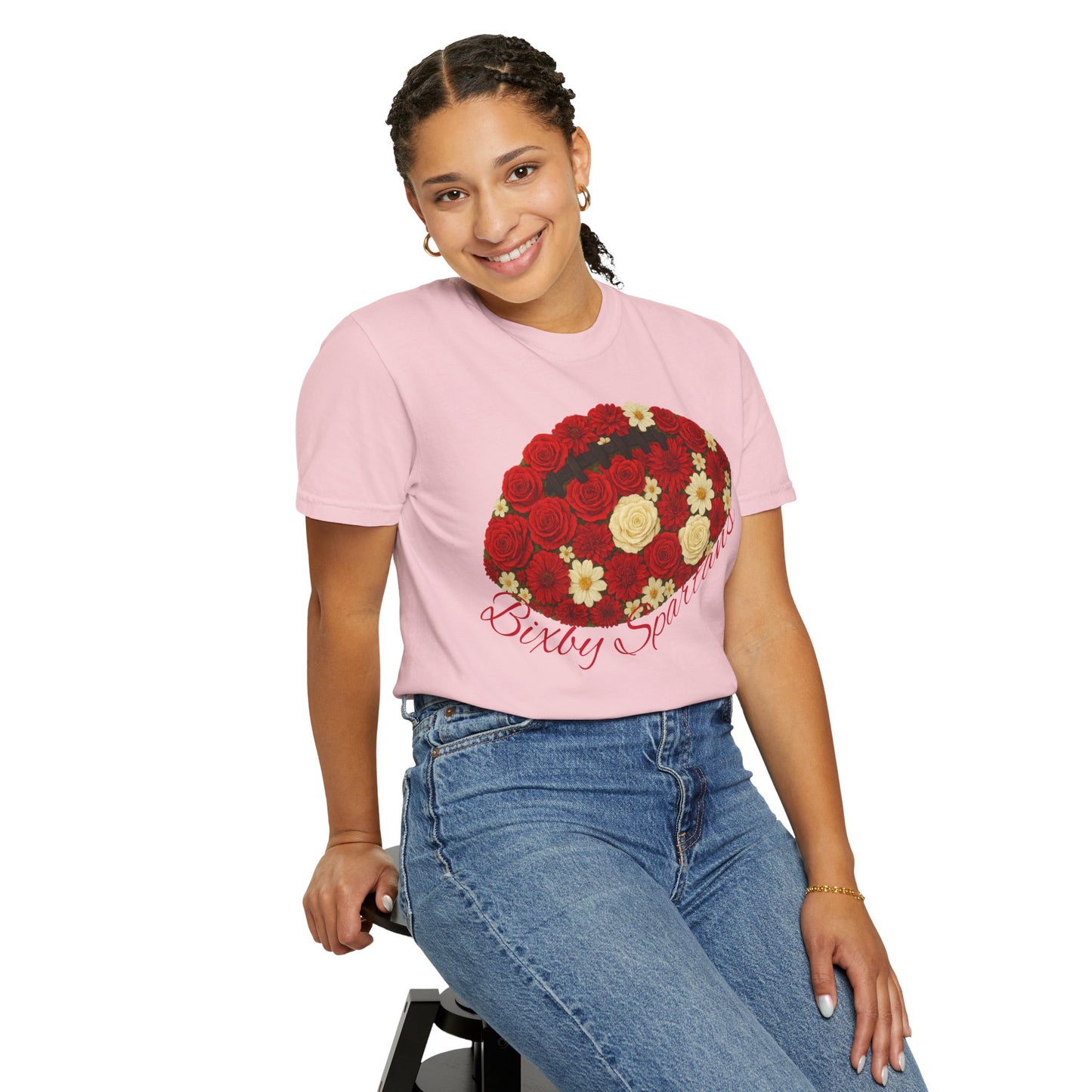 Bixby Spartans Floral Comfort Colors Tee