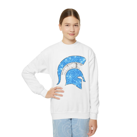 Bixby Spartan Helmet Bling Youth Gildan Sweatshirt