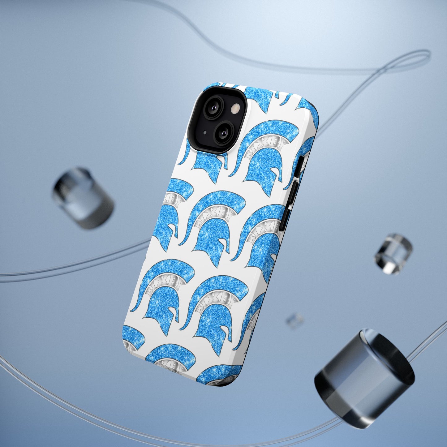 Bixby Spartan Blue Bling Logo Impact Resistant iPhone Case