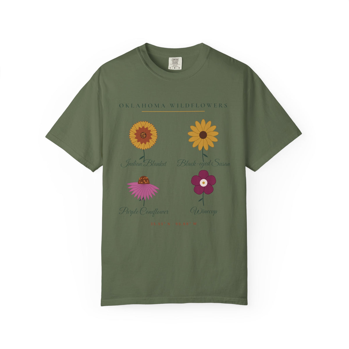 Oklahoma Wildflower Field Guide Tee | Comfort Colors