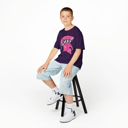 Bixby Spartan Pink Helmet Bling Youth Gildan Tee