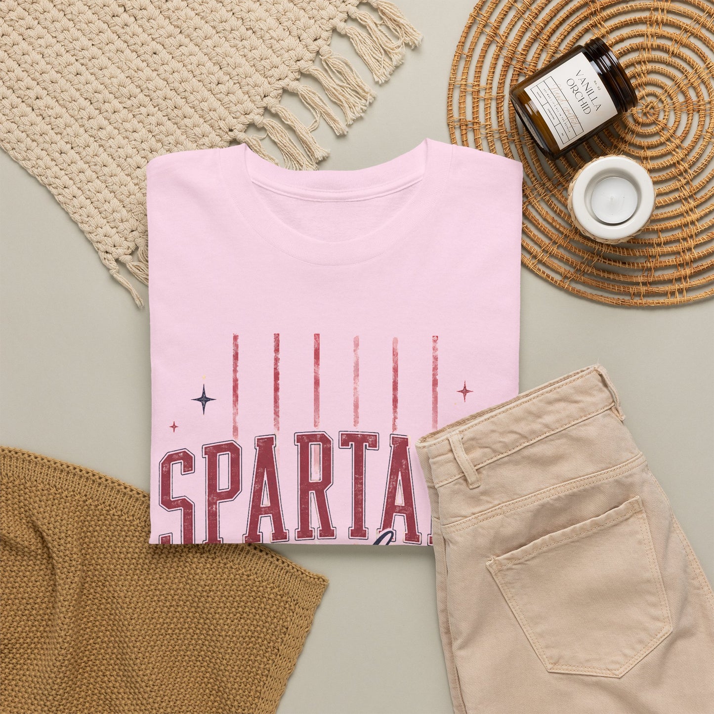 Spartans Bixby T-Shirt — Vintage Red Striped School Spirit Tee