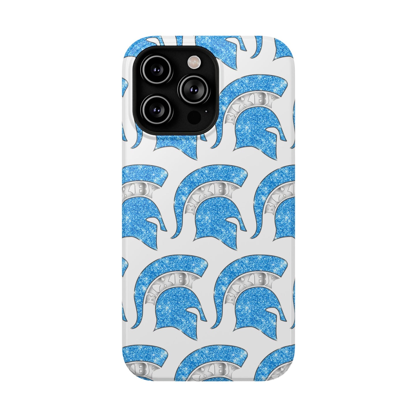 Bixby Spartan Blue Bling Logo Impact Resistant iPhone Case