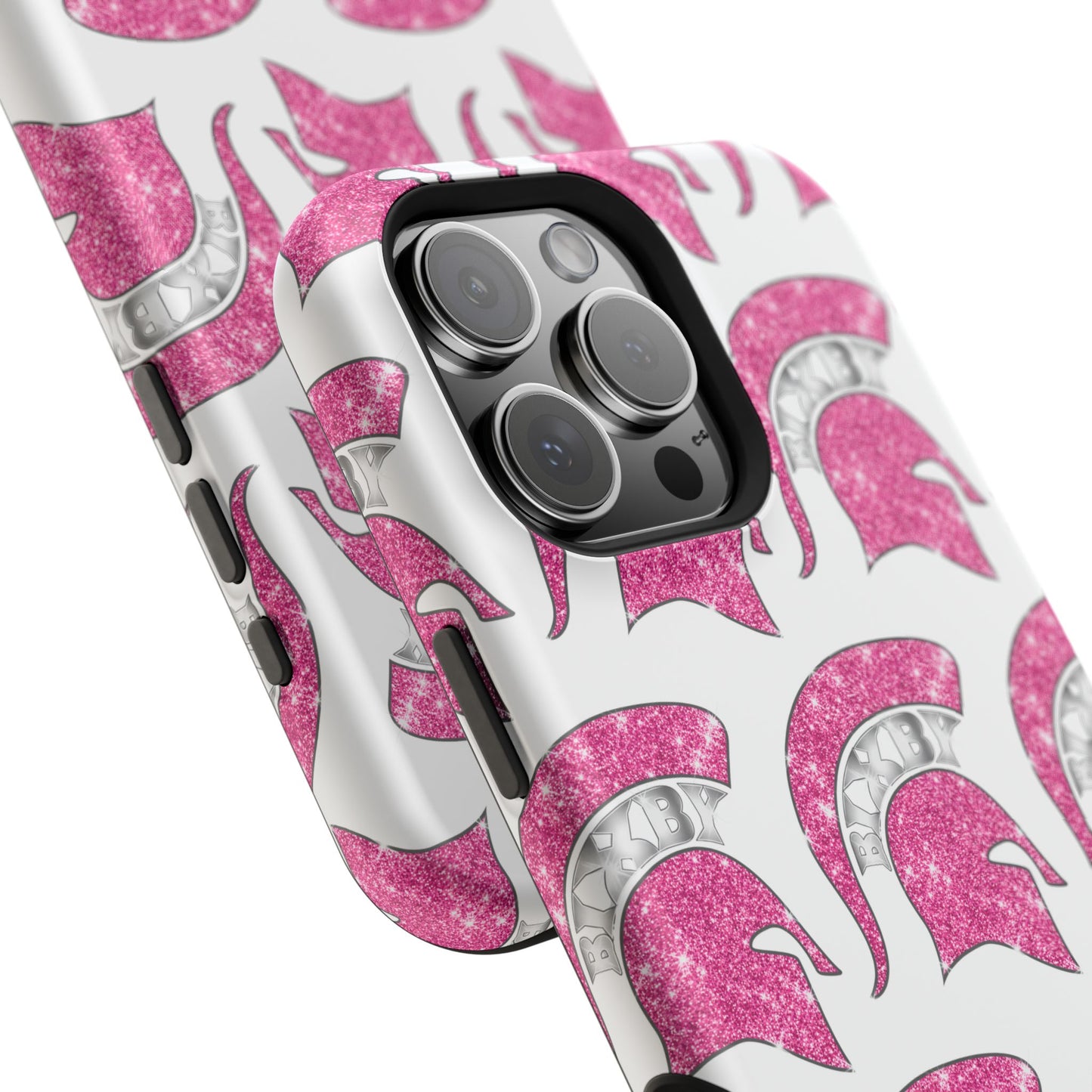 Bixby Spartan Pink Bling Logo Impact Resistant iPhone Case