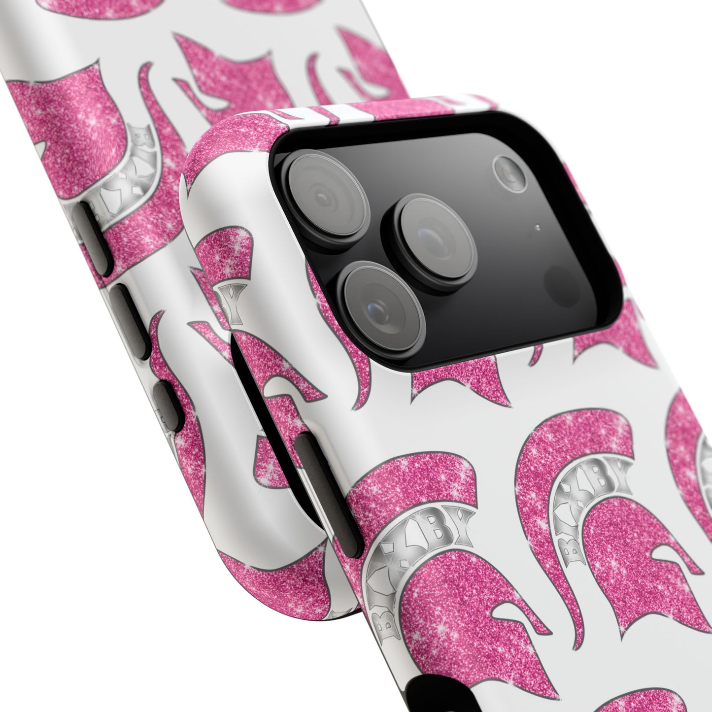 Bixby Spartan Pink Bling Logo Impact Resistant iPhone Case