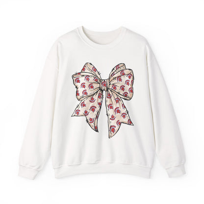 Spartan Helmet Pattered Bow Gildan Sweatshirt