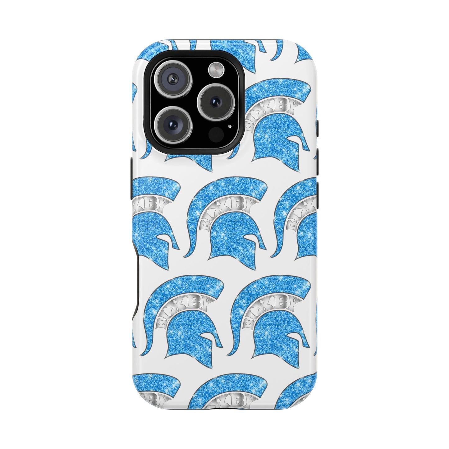 Bixby Spartan Blue Bling Logo Impact Resistant iPhone Case