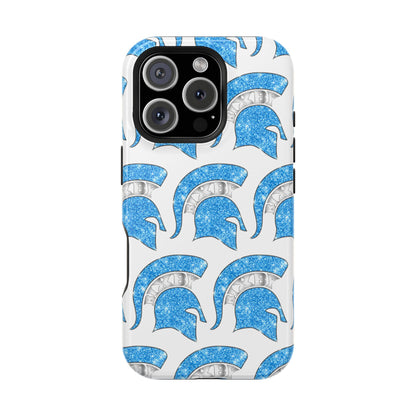 Bixby Spartan Blue Bling Logo Impact Resistant iPhone Case
