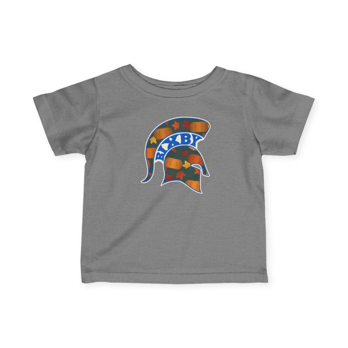 Bixby Spartans Pumpkin Patch Helmet Infant Tee – Baby Fall Pumpkin Shirt