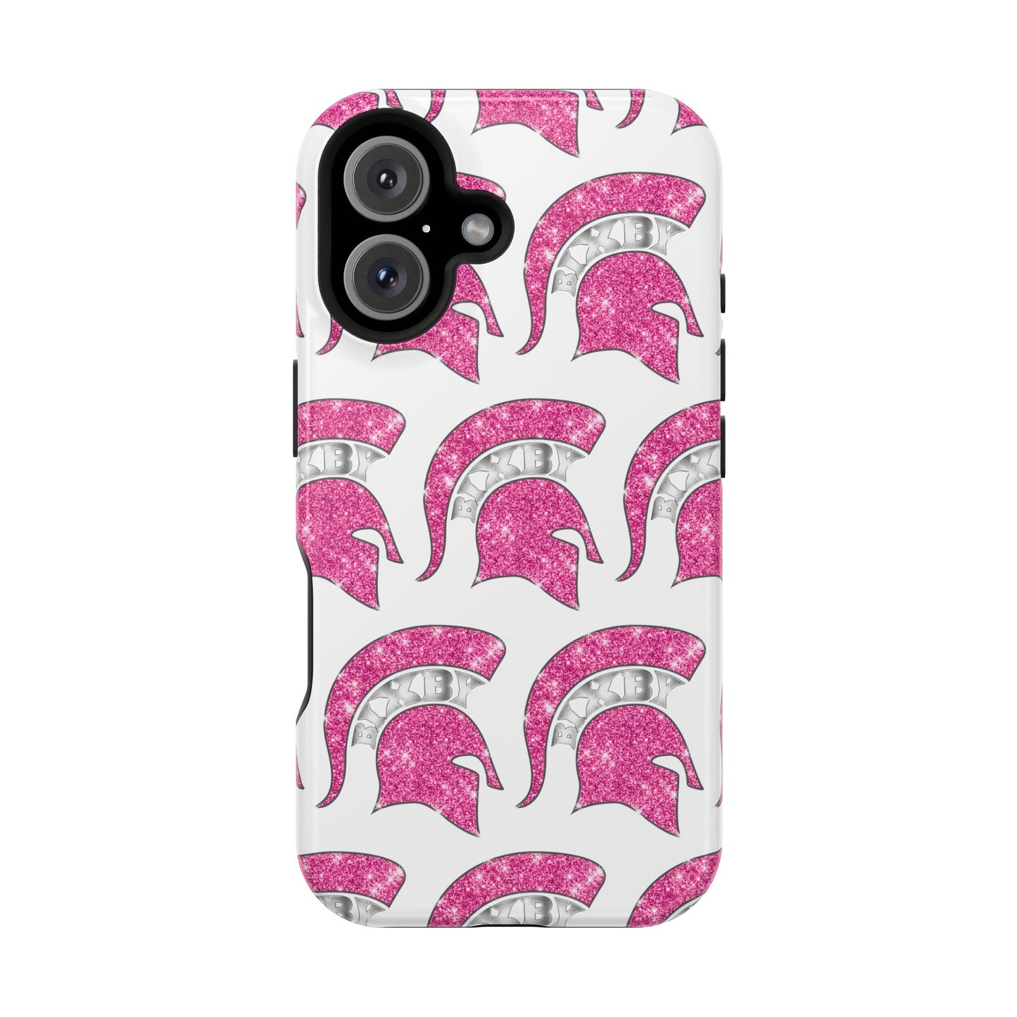 Bixby Spartan Pink Bling Logo Impact Resistant iPhone Case
