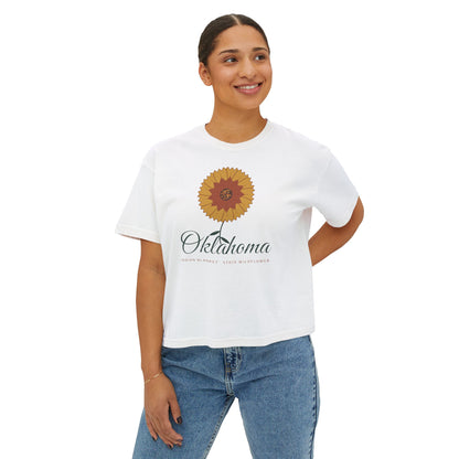 Indian Blanket Garden Script Oklahoma Boxy Comfort Colors Tee
