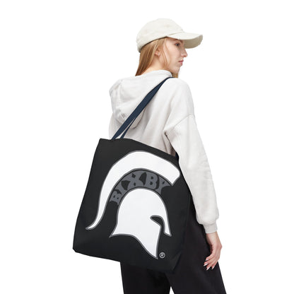 Bixby Spartans White Logo Black Polyester Tote Bag