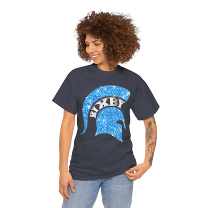 Bixby Spartan Blue Helmet Bling Gildan Tee
