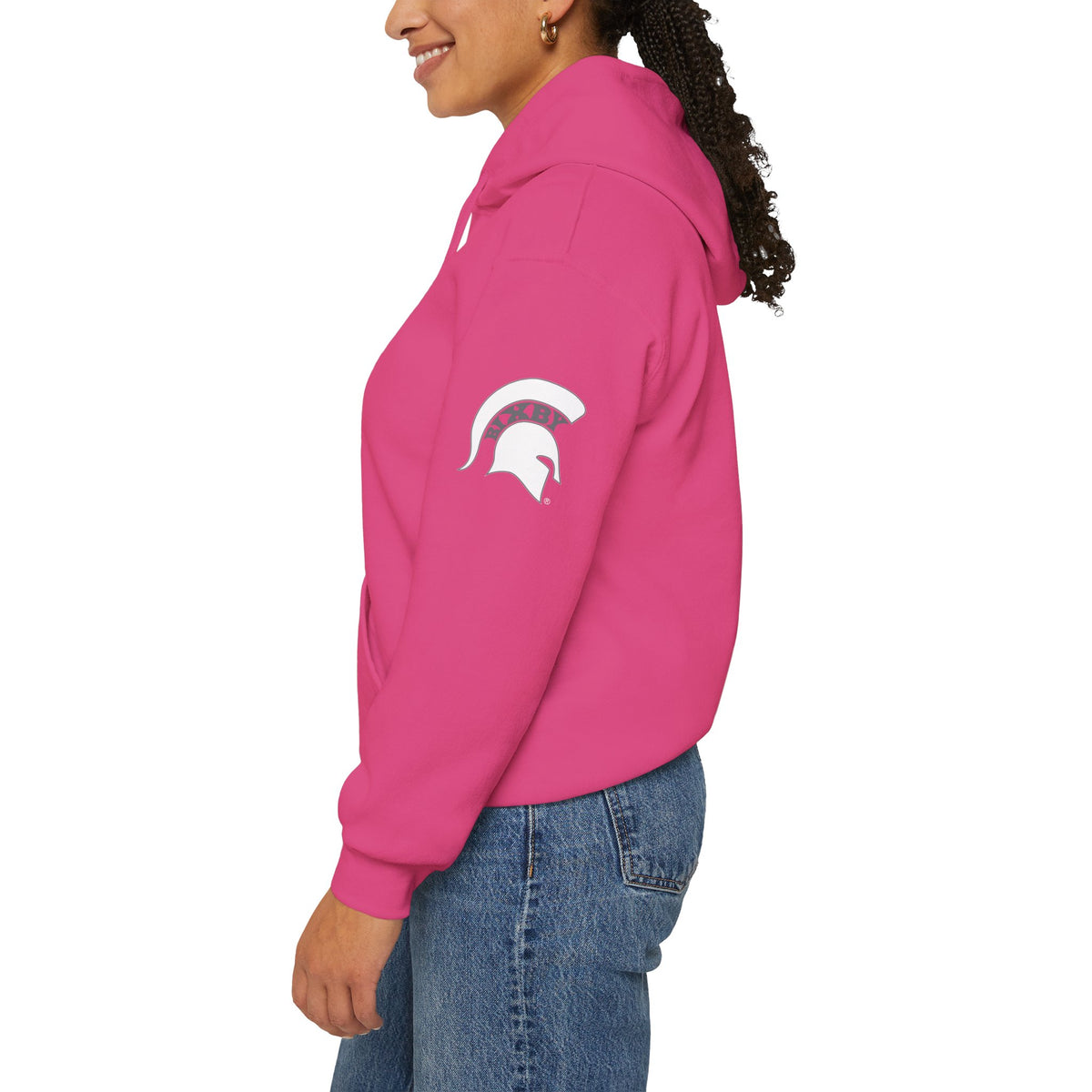 Bixby Spartans 'B' Logo With Sleeve Spartan Hoodie
