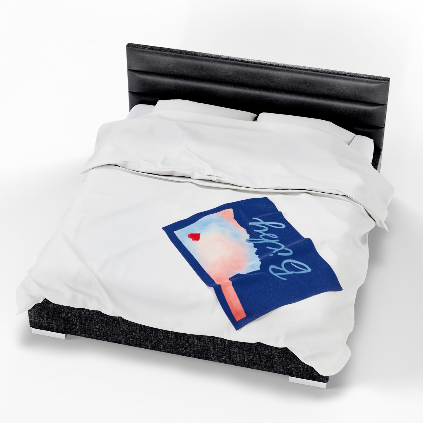 Bixby OK Watercolor Velveteen Plush Blanket