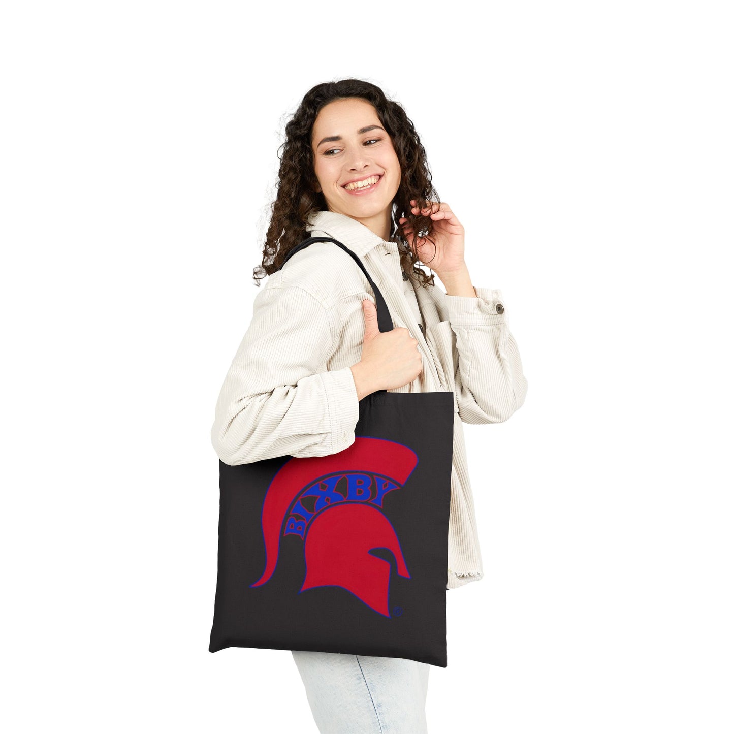 Spartan Red Logo Cotton Canvas Tote Bag