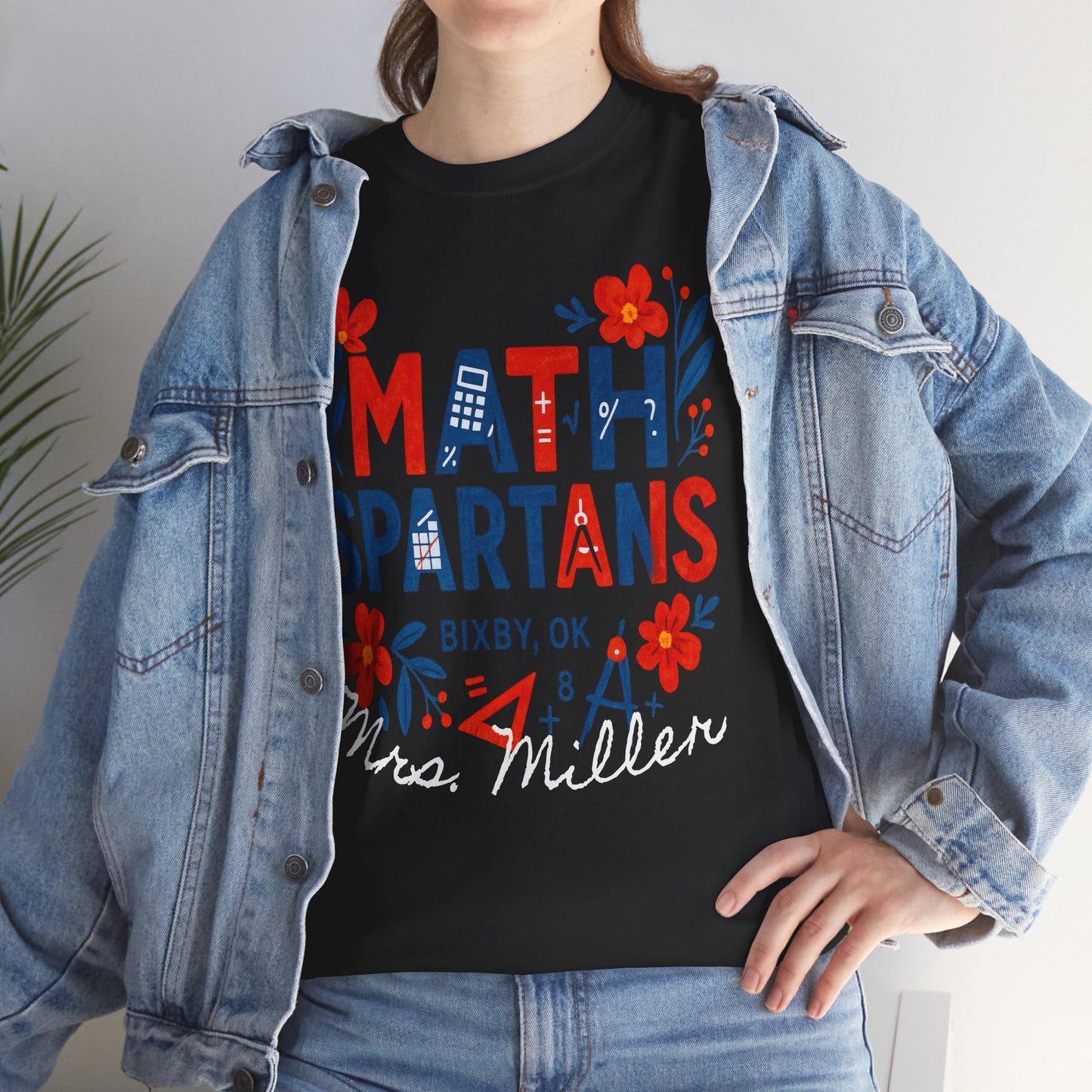 Floral Spartan Math Personalized Gildan Tee