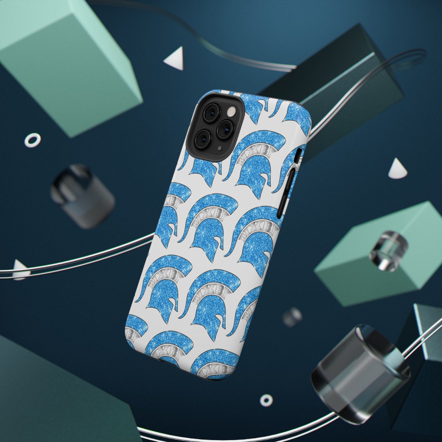 Bixby Spartan Blue Bling Logo Impact Resistant iPhone Case
